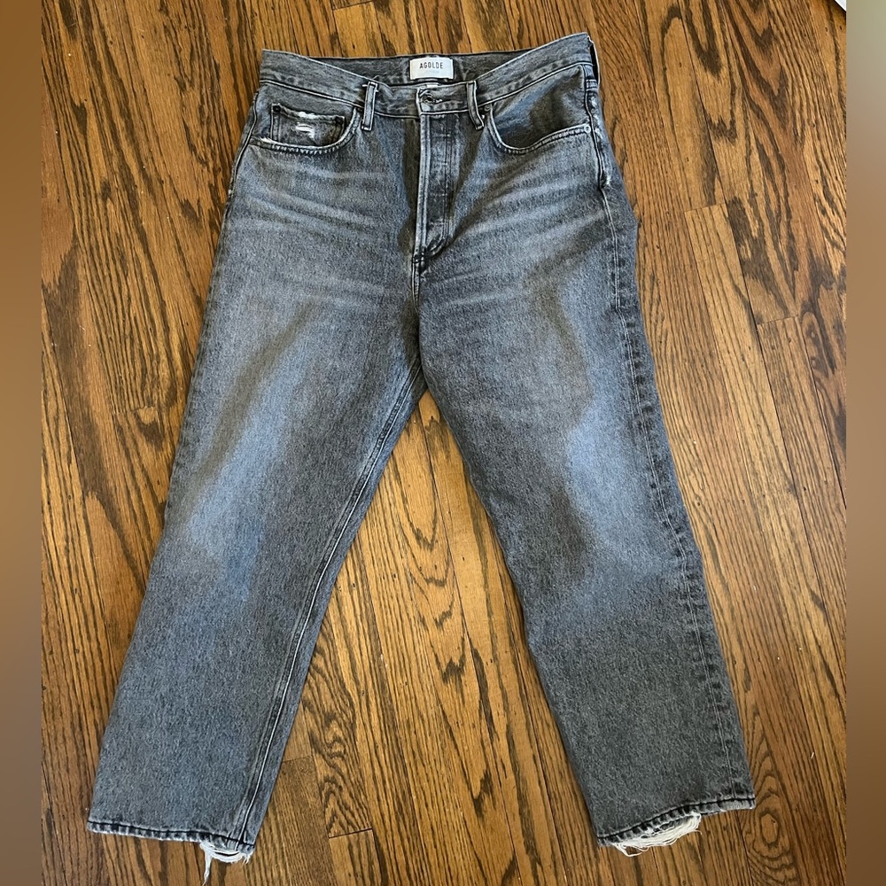 AGolde 90’s ankle length gray/ black jeans